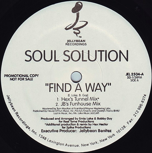 Soul Solution - Find A Way | Jellybean Recordings (JEL 2504) - main