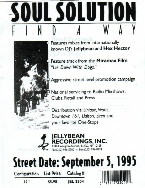 Soul Solution - Find A Way | Jellybean Recordings (JEL 2504) - 2