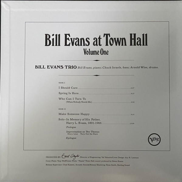 The Bill Evans Trio - Bill Evans At Town Hall (Volume One) | Verve Records (B0033781-01) - 3