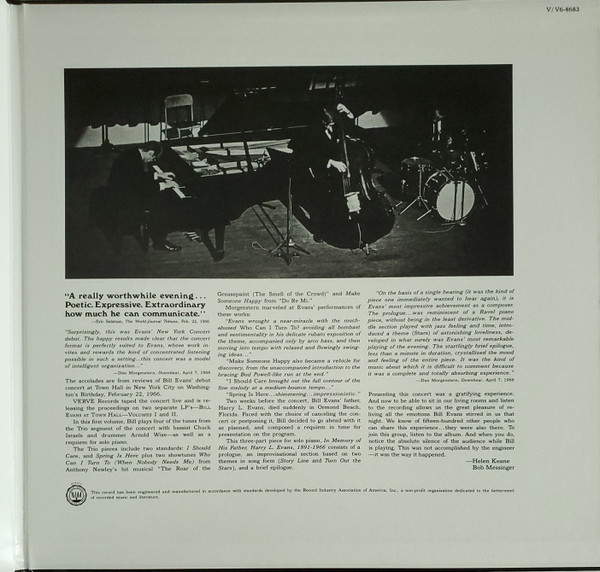 The Bill Evans Trio - Bill Evans At Town Hall (Volume One) | Verve Records (B0033781-01) - 4