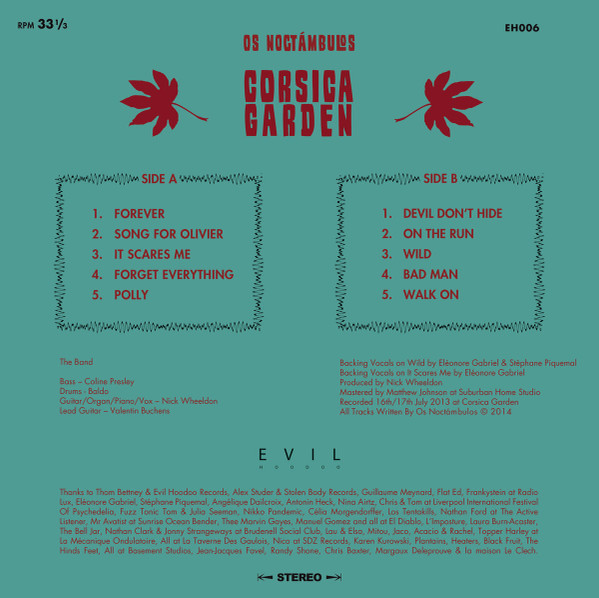Os Noctambulos - Corsica Garden | Evil Hoodoo Records (EH006) Os Noctambulos - Corsica Garden | Evil Hoodoo Records (EH006)