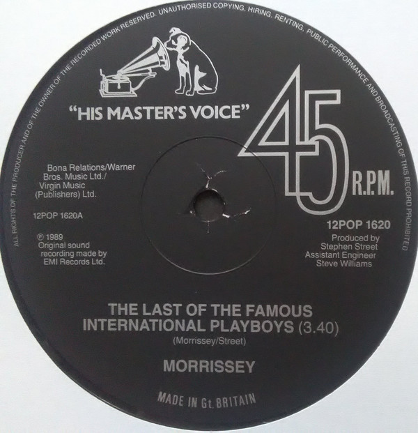 Morrissey - The Last Of The Famous International Playboys | His Master's Voice (12POP 1620) - 3 Morrissey - The Last Of The Famous International Playboys | His Master's Voice (12POP 1620) - 3