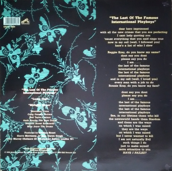 Morrissey - The Last Of The Famous International Playboys | His Master's Voice (12POP 1620) - 2 Morrissey - The Last Of The Famous International Playboys | His Master's Voice (12POP 1620) - 2