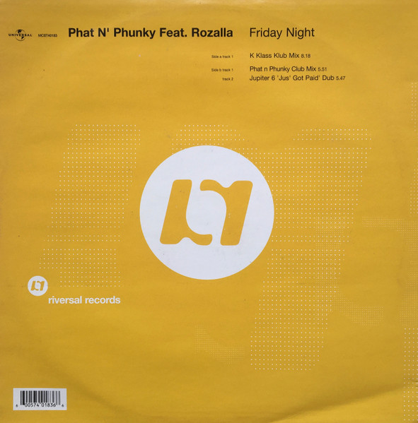 Phat 'N' Phunky Feat. Rozalla - Friday Night | Riversal Records (MCST 40183) - 2