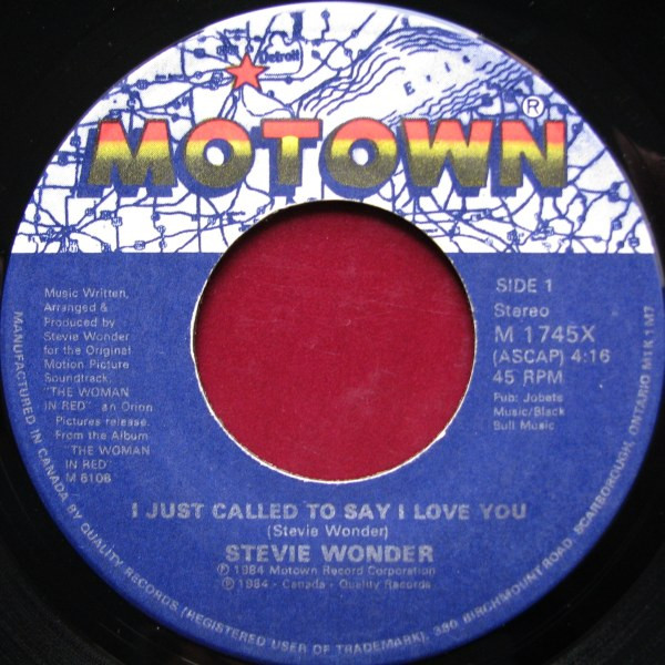 Stevie Wonder - I Just Called To Say I Love You | Motown (M 1745X)