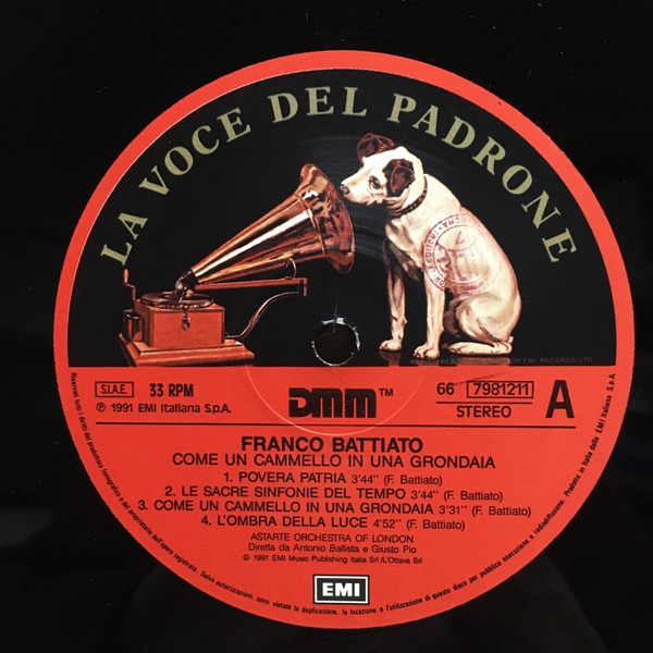 Franco Battiato - Come Un Cammello In Una Grondaia | EMI (66 7981211) - 4