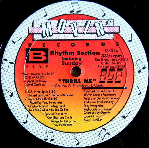 Rhythm Section Featuring Sunday - Thrill Me | Movin' Records (MR014) - 2 Rhythm Section Featuring Sunday - Thrill Me | Movin' Records (MR014) - 2