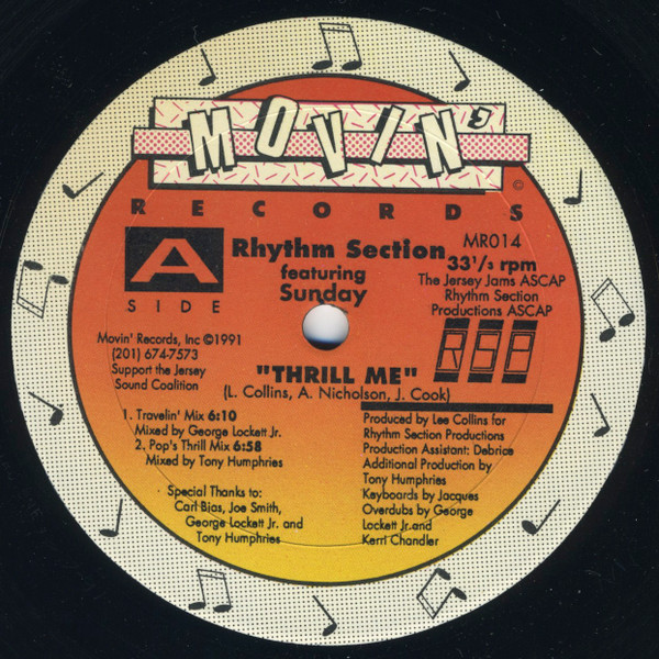 Rhythm Section Featuring Sunday - Thrill Me | Movin' Records (MR014) - main Rhythm Section Featuring Sunday - Thrill Me | Movin' Records (MR014) - main