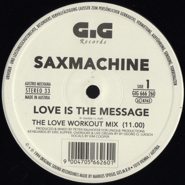 Saxmachine - Love Is The Message | GiG Records (GIG 666 260) - main
