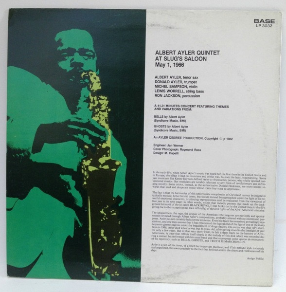 Albert Ayler Quintet - At Slug's Saloon Vol. 2 | Base Record (LP 3032) - 2