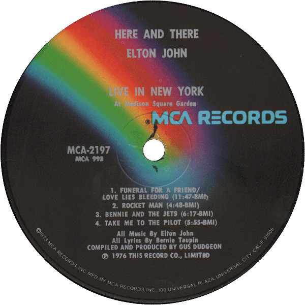 Elton John - Here And There | MCA Records (MCA-2197) - 2 Elton John - Here And There | MCA Records (MCA-2197) - 2