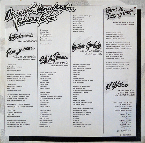 Orquesta Mondragón - Muñeca Hinchable | EMI (10C 064-021.629) - 4