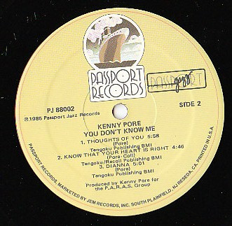 Kenny Pore - You Don't Know Me | Passport Jazz (PJ 88002) - 4