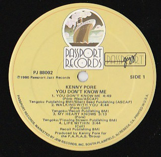 Kenny Pore - You Don't Know Me | Passport Jazz (PJ 88002) - 3