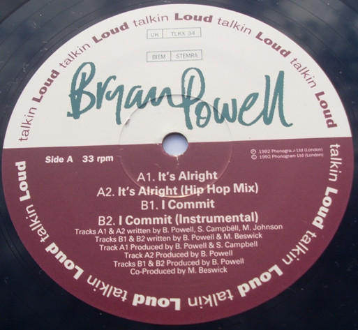 Bryan Powell - It's Alright / I Commit | Talkin' Loud (TLKX 34)