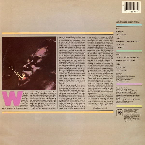 Miles Davis - Live At The Plugged Nickel | Columbia (C2 38266) - 2 Miles Davis - Live At The Plugged Nickel | Columbia (C2 38266) - 2