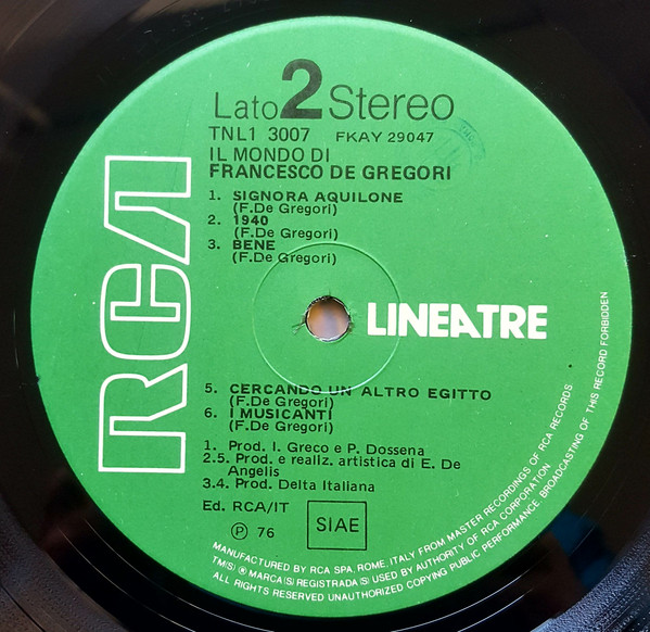 Francesco De Gregori - Il Mondo Di Francesco De Gregori | RCA (TNL1 3007) - 4