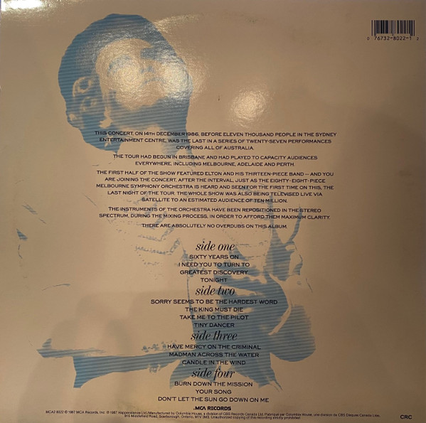 Elton John - Live In Australia (With The Melbourne Symphony Orchestra) | MCA Records (MCA2-8022) - 4 Elton John - Live In Australia (With The Melbourne Symphony Orchestra) | MCA Records (MCA2-8022) - 4