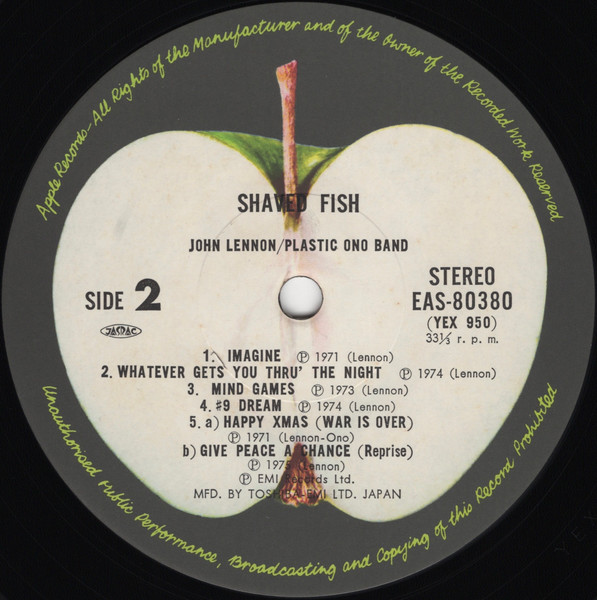 John Lennon / The Plastic Ono Band = John Lennon - Shaved Fish = ジョン・レノンの軌跡（シェイヴド・フィッシュ） | Apple Records (EAS-80380) - 4