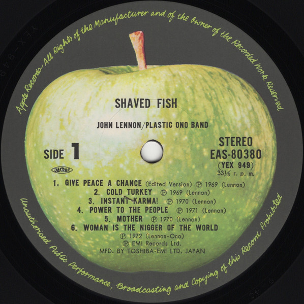John Lennon / The Plastic Ono Band = John Lennon - Shaved Fish = ジョン・レノンの軌跡（シェイヴド・フィッシュ） | Apple Records (EAS-80380) - 3