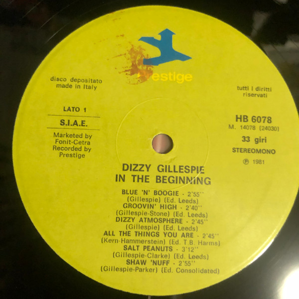 Dizzy Gillespie - In The Beginning | Prestige (HB 6078) - 3