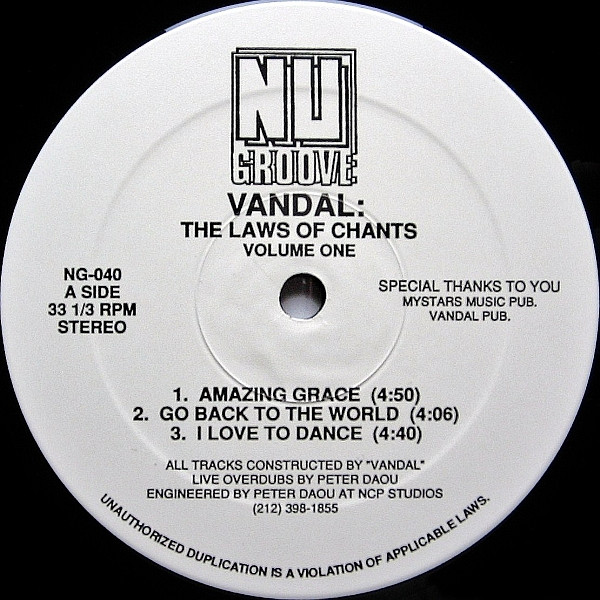 Vandal - The Laws Of Chants Volume One | Nu Groove Records (NG-040) Vandal - The Laws Of Chants Volume One | Nu Groove Records (NG-040)