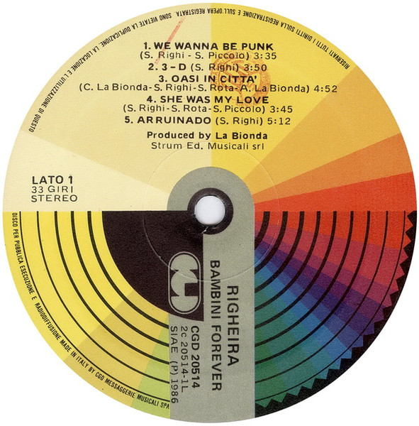 Righeira - Bambini Forever | CGD (CGD 20514) - 4