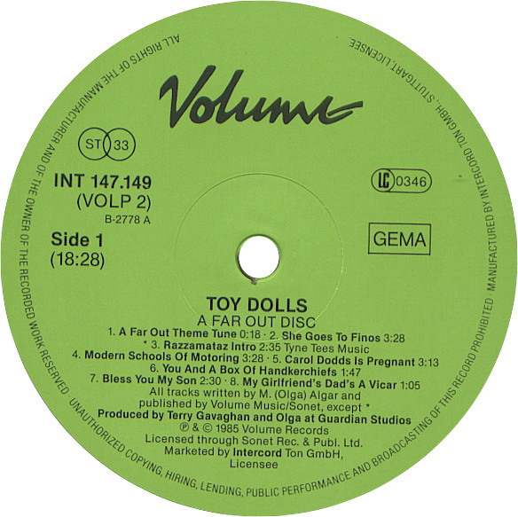 Toy Dolls - A Far Out Disc | Volume Records (INT 147.149) - 3