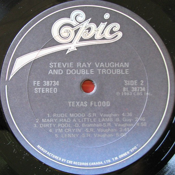 Stevie Ray Vaughan & Double Trouble - Texas Flood | Epic (FE 38734) - 4