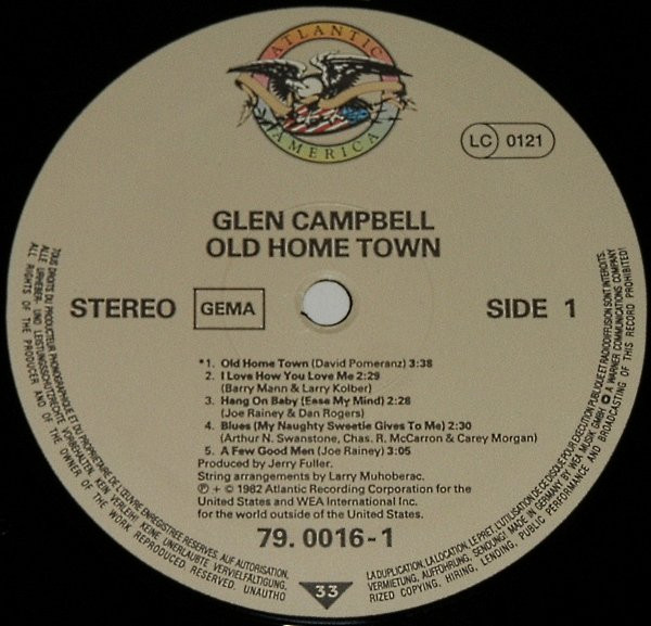 Glen Campbell - Old Home Town | Atlantic America (79.0016-1) - 3