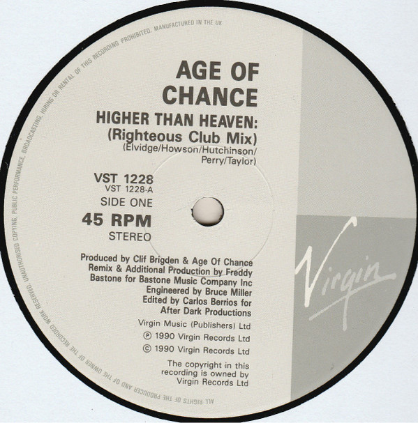 Age Of Chance - Higher Than Heaven | Virgin (VST 1228) - 3 Age Of Chance - Higher Than Heaven | Virgin (VST 1228) - 3