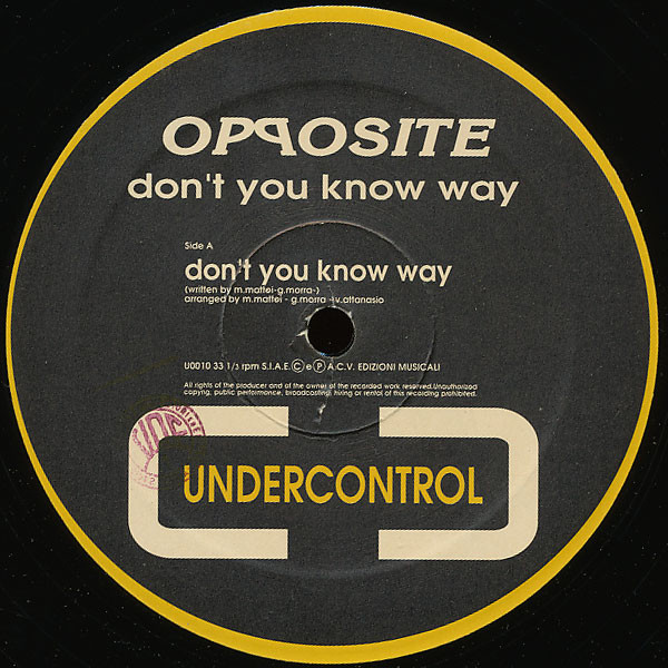 Opposite - Don't You Know Way | Undercontrol (U0010) - main