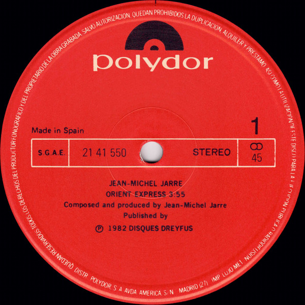 Jean-Michel Jarre - Orient Express / Equinoxe IV | Polydor (2141 550) - 3