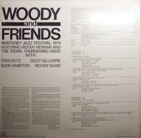 Woody Herman - Woody And Friends | Concord Jazz (CJ-170) - 2