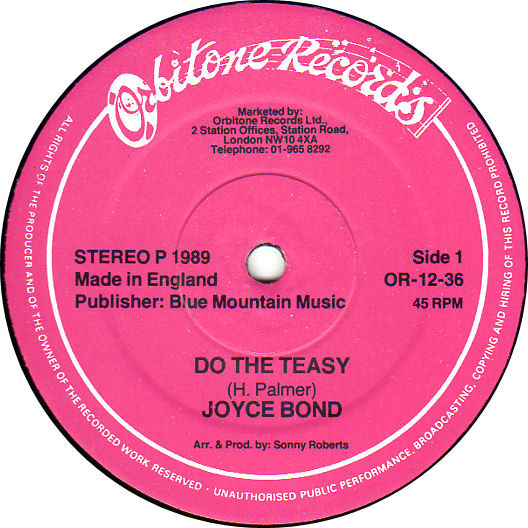 Joyce Bond - Do The Teasy | Orbitone Records (OR-12-36) - 3