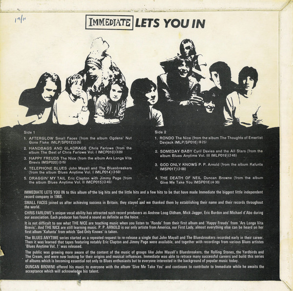 Various - Immediate Lets You In | Immediate (IMLYN) - 2 Various - Immediate Lets You In | Immediate (IMLYN) - 2