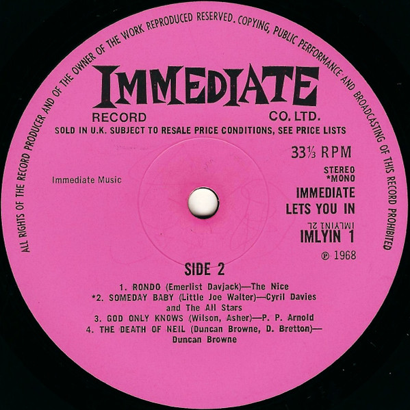 Various - Immediate Lets You In | Immediate (IMLYN) - 4 Various - Immediate Lets You In | Immediate (IMLYN) - 4