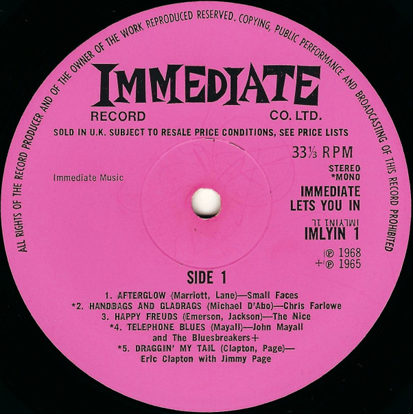 Various - Immediate Lets You In | Immediate (IMLYN) - 3 Various - Immediate Lets You In | Immediate (IMLYN) - 3