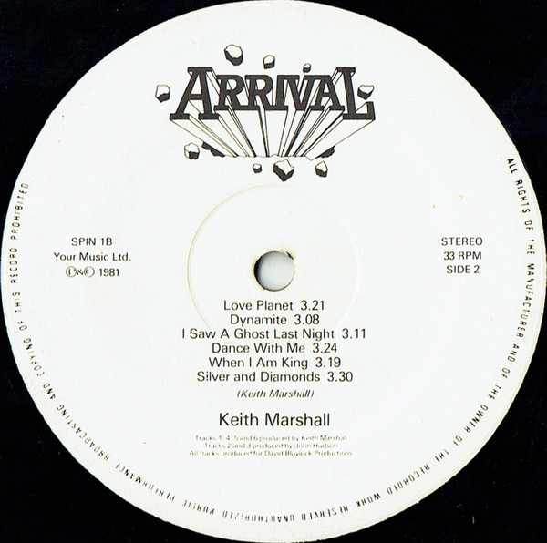 Keith Marshall - Keith Marshall | Arrival Records (SPIN 1) - 3