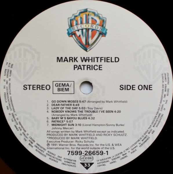 Mark Whitfield - Patrice | Warner Bros. Records (none) - 3
