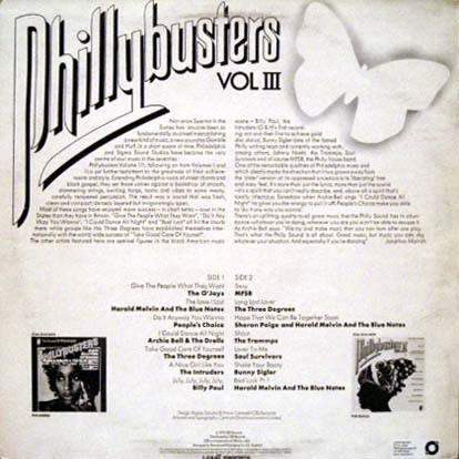 Various - Phillybusters Vol III | Philadelphia International Records (S PIR 81011) - 2 Various - Phillybusters Vol III | Philadelphia International Records (S PIR 81011) - 2