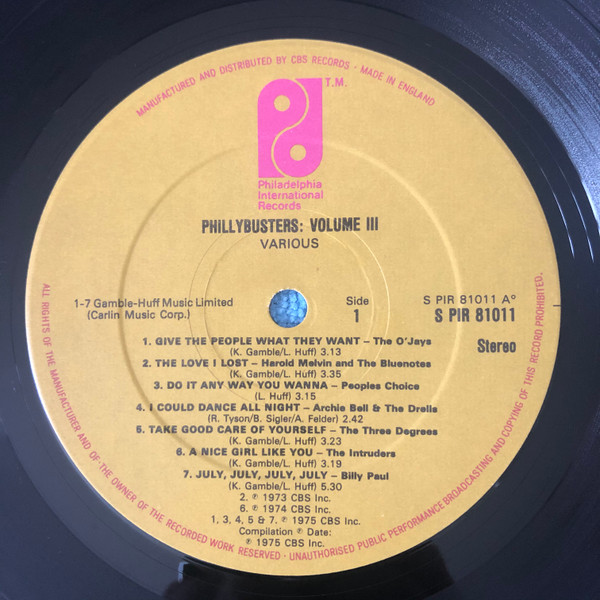 Various - Phillybusters Vol III | Philadelphia International Records (S PIR 81011) - 3 Various - Phillybusters Vol III | Philadelphia International Records (S PIR 81011) - 3
