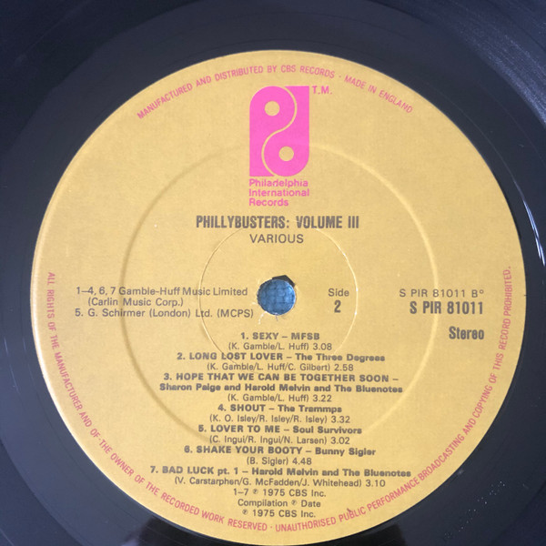 Various - Phillybusters Vol III | Philadelphia International Records (S PIR 81011) - 4 Various - Phillybusters Vol III | Philadelphia International Records (S PIR 81011) - 4