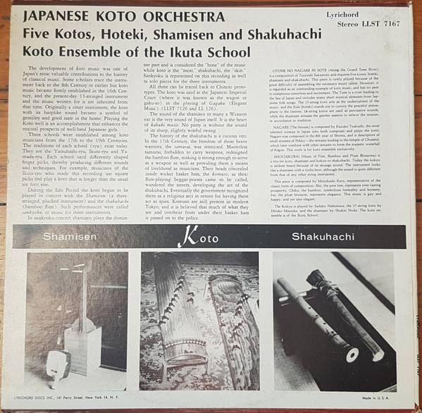 Master Musicians Of Ikuta-Ryu - Japanese Koto Orchestra: Five Kotos, Hoteki, Shamisen And Shakuhachi | Lyrichord (LLST 7167) - 2 Master Musicians Of Ikuta-Ryu - Japanese Koto Orchestra: Five Kotos, Hoteki, Shamisen And Shakuhachi | Lyrichord (LLST 7167) - 2