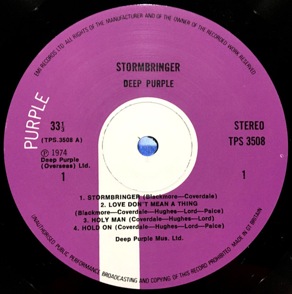 Deep Purple - Stormbringer | Purple Records (TPS 3508) - 3