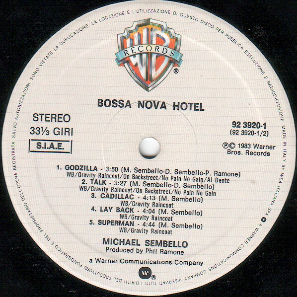 Michael Sembello - Bossa Nova Hotel | Warner Bros. Records (92 3920-1)