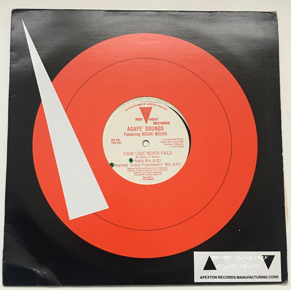 Agape' Sounds Featuring Richie Weeks - Your Love Never Fails | Red Heat Records (RHR 796) - 3