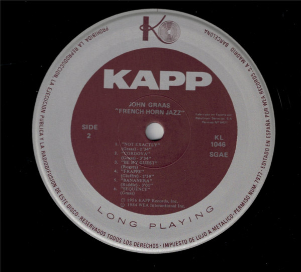 John Graas - French Horn Jazz | Kapp Records (KL-1046) - 4 John Graas - French Horn Jazz | Kapp Records (KL-1046) - 4