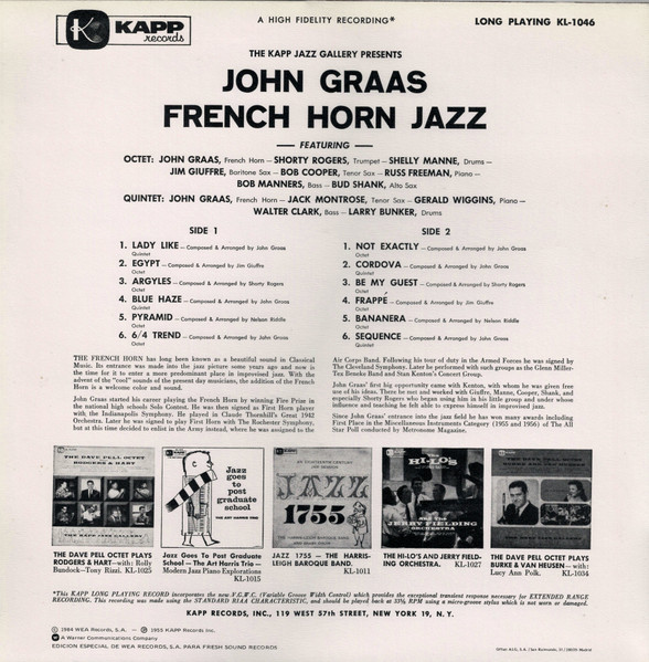 John Graas - French Horn Jazz | Kapp Records (KL-1046) - 2 John Graas - French Horn Jazz | Kapp Records (KL-1046) - 2