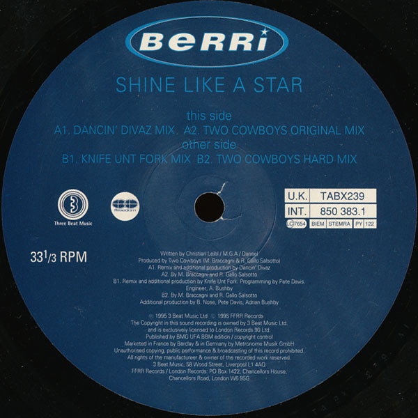 BERRi - Shine Like A Star | Ffrreedom (TABX 239) - 3